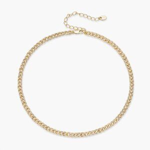 OBJKTS Jewelry | Gold-Plated Pave Mini Curb Chain Necklace